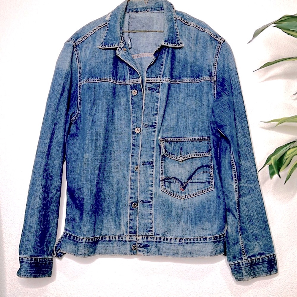 Vintage Distressed GUESS Denim jacket